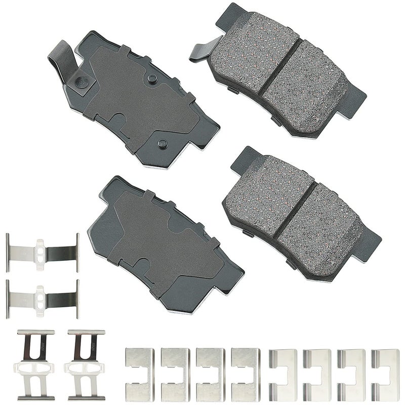 Akebono ACT537A Ultra-Premium Ceramic Rear Disc Brake Pads , GREY